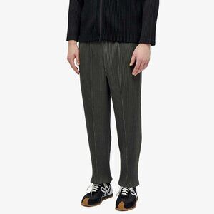 Homme Plisse Issey Miyake Pleated Slim Leg Pant Size 2 S Mens Dark Green $519